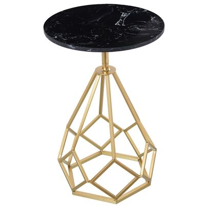 BLACK MARBLE AUXILIARY TABLE WITH GOLDEN METAL LEGS _°38X59CM LL71910
