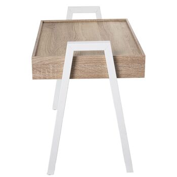 LOT DE 3 TABLES AUXILIAIRES RECTANGULAIRES EN BOIS BLANC/CHÊNE _56X35X44CM, TABLE:50X35CM LL72247 5