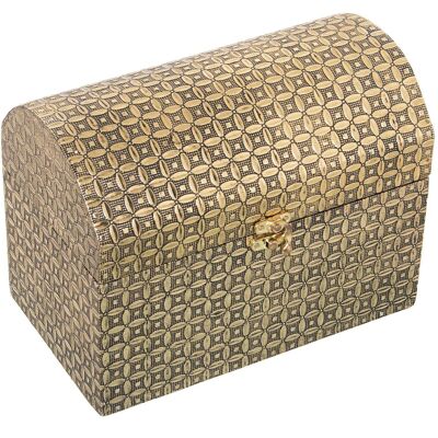 GOLD METAL TRUNK JEWELRY BOX _25X15X18CM LL76142
