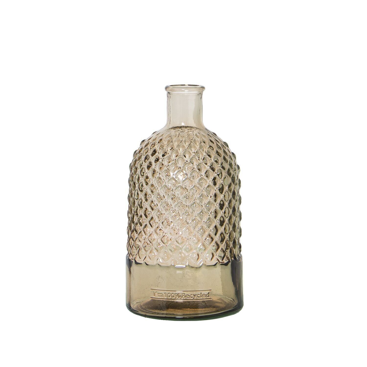 VASE AUS RECYCELTEM GLAS 22CM HELLBRAUN _°12X22CM LL11017