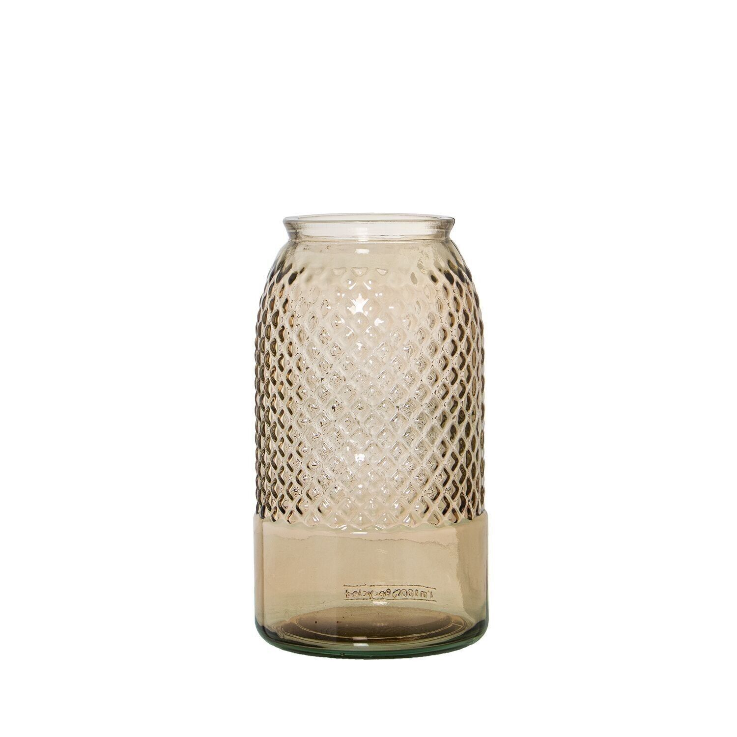 VASE AUS RECYCELTEM GLAS 28CM HELLBRAUN °15X28CM LL11018