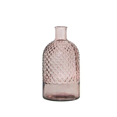 RECYCLED GLASS VASE 22CM PINK _°12X22CM LL11020