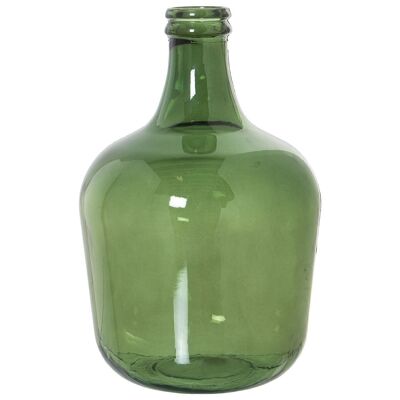 RECYCLED GLASS VASE CARRIER 12L GREEN _°26X42CM LL11082