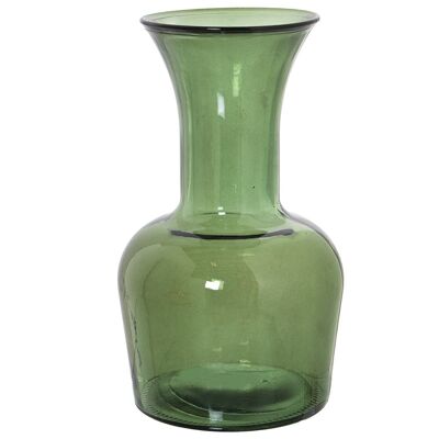 VASO IN VETRO RICICLATO 32M VERDE _°18X32CM BOCCA:°12/°6CM LL11094