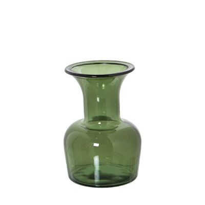 VASE VERRE RECYCLÉ 20CM VERT _°12X20CM BOUCHE:°9/°5CM LL11095