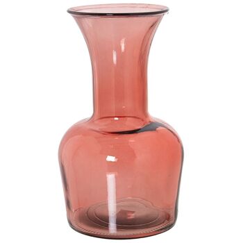 VASE VERRE RECYCLÉ 32M ROSE _°18X32CM BOUCHE:°12/°6CM LL11097