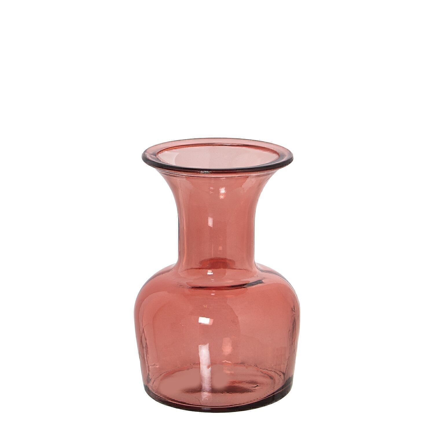 VASE AUS RECYCELTEM GLAS 20CM ROSA _°12X20CM MUND:°9/°5CM LL11098