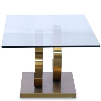 TABLE BASSE EN VERRE ACIER OROMATE +91185+91186 _120X65X45CM TEMPÉRATURE VERRE:12MM LL84174 3