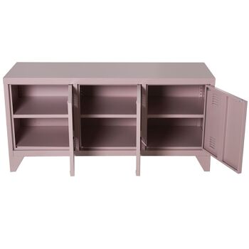 MEUBLE TV EN MÉTAL AVEC 3 PORTES ROSE+91169 120X40X58CM, HAUT.PIEDS:10,5CM LL84298 2