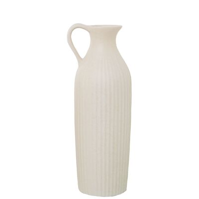 CERAMIC JUG 36CM BEIGE GROOVES _°14X36CM LL61033