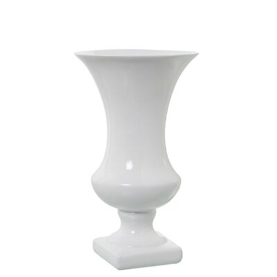 JARRON C/PIE CERAMICA 33CM BLANCO BRILLO _°19X33CM, PIE:11X11CM LL61048