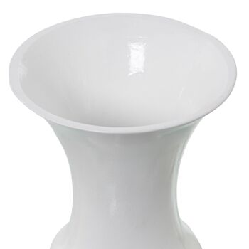 VASE PIED CERAMIQUE 33CM BLANC BRILLANT _°19X33CM, PIED:11X11CM LL61048 2