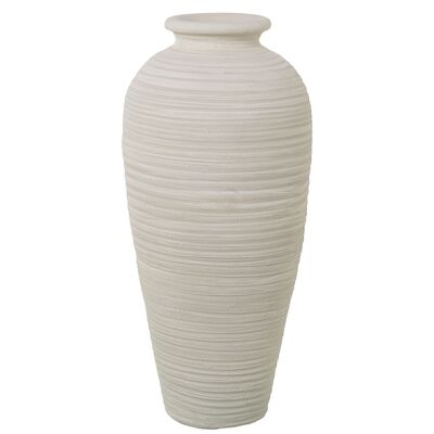 VASO CERAMICA 60CM BIANCO ONDULATO OPACO _°28X60CM LL61049