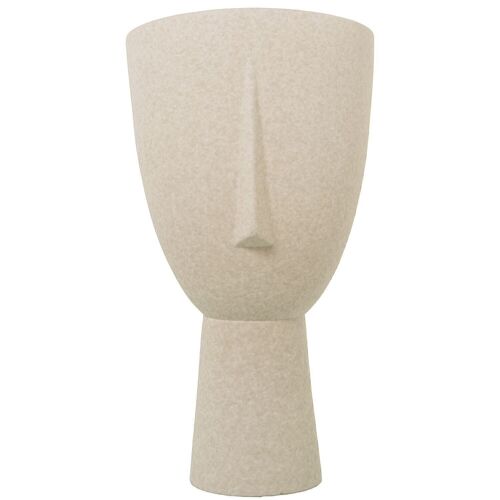 JARRÓN CERAMICA 46CM ROSTRO BEIGE MOTEADO _°24X46CM BASE:°12,5CM LL61057