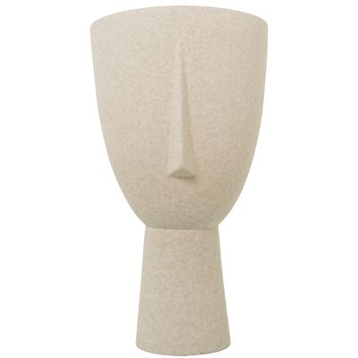 VASO CERAMICA 46CM FACCIA BEIGE FARRO _°24X46CM BASE:°12,5CM LL61057