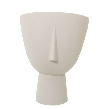 VASE CERAMIQUE 38CM FACE BEIGE EPEPEAU _°29X38CM SOCLE:°13.5CM LL61058 1