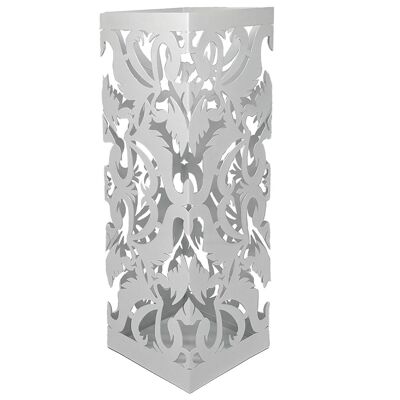Quadratischer Schirmständer aus weißem Metall, 15,5 x 15,5 x 49 cm, LL83580