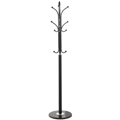 Standgarderobe aus schwarzem Metall mit Marmorsockel, 36 x 175 cm, LL83693