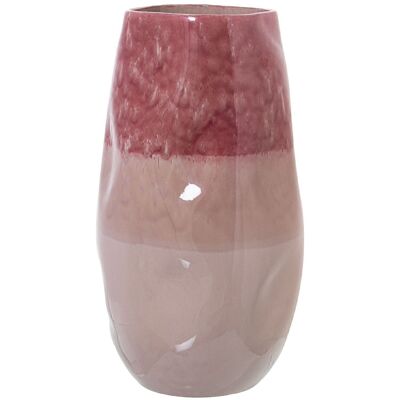 VASO CERAMICA 39CM ROSA TRICOLORE _°20X39CM LL62235