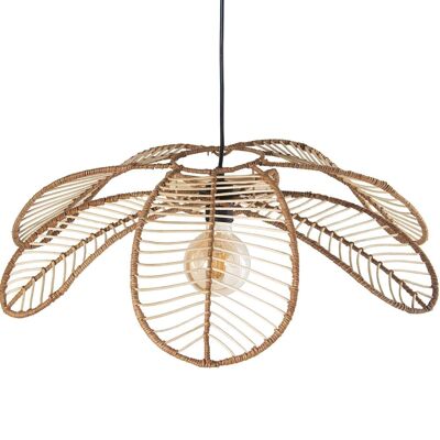 NATURAL RATTAN CEILING LAMP +99271, 1XE27, 1X40W _°64X18, BLACK CABLE:73CM LL75945
