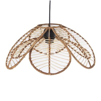 NATURAL RATTAN CEILING LAMP +99271, 1XE27, 1X40W _°40X19, BLACK CABLE:73CM LL75946