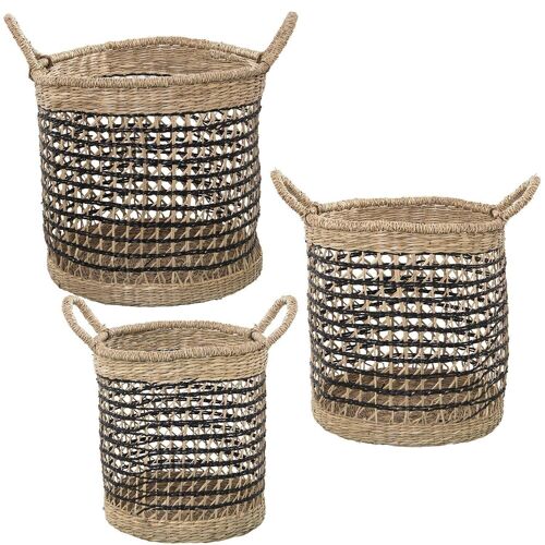 SET 3 CESTOS HIERBA DE MAR _°36X35/43+°33X33/41+°26X30/38 LL75965