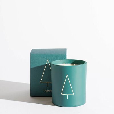 Cypress Green Deco Holiday Candle