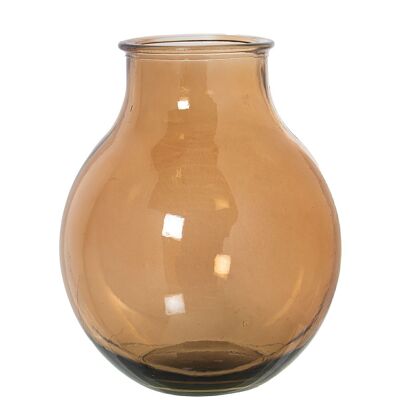 RECYCLED GLASS VASE 36CM BROWN _°29X36CM MOUTH:°12.5CM LL11108