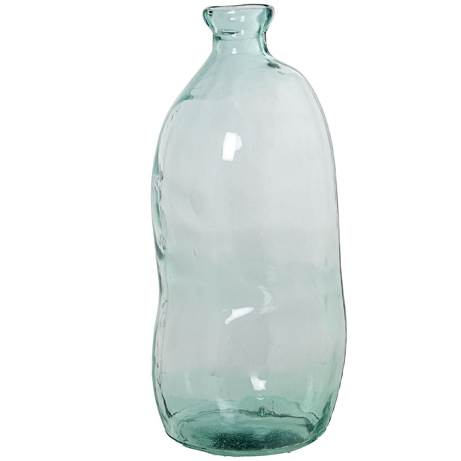 VASE AUS RECYCELTEM GLAS 73CM TRANSPARENT UNREGELMÄßIG _°34X73CM MUND:8CM 43500CC LL11114