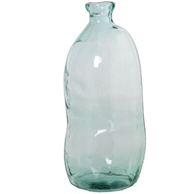 VASE AUS RECYCELTEM GLAS 73CM TRANSPARENT UNREGELMÄßIG _°34X73CM MUND:8CM 43500CC LL11114