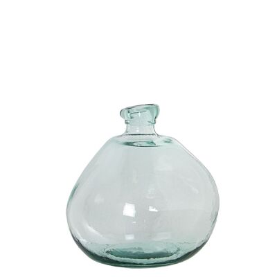 VASE VERRE RECYCLÉ 32CM TRANSPARENT IRRÉGULIER _°32X32CM BOUCHE:°5CM 11500CC LL11117