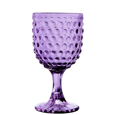 VIOLET CRYSTAL CUP 270ML DECO. SPHERES _°9X16.5CM, DISHWASHER SUITABLE LL15165