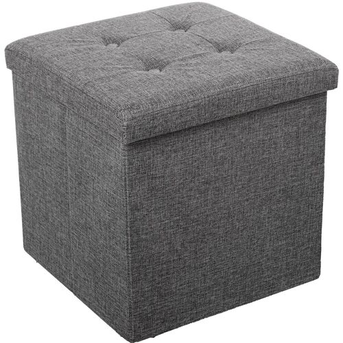 PUF PLEGABLE POLIESTER GRIS OSCURO ALMACENAJE _45X45X45CM LL22316