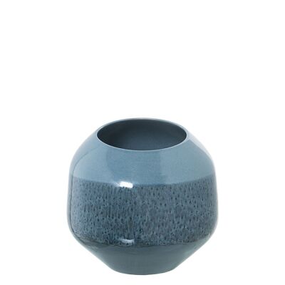 VASE CÉRAMIQUE 23CM TRICOLORE BLEU _°23X23CM LL62231