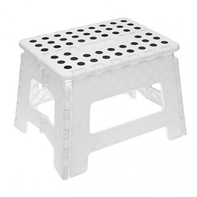 TABURETE PLEGABLE PP BLANCO TRANSLÚCIDO _32X25X22CM, ASIENTO:29X22CM LL81615