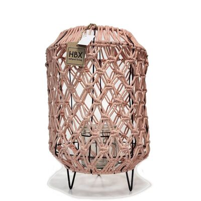 Pink HBX macrame lanterns 38,5cm