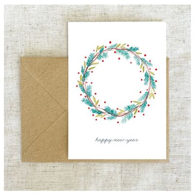 Stationery Postcard A6 - Christmas wreath