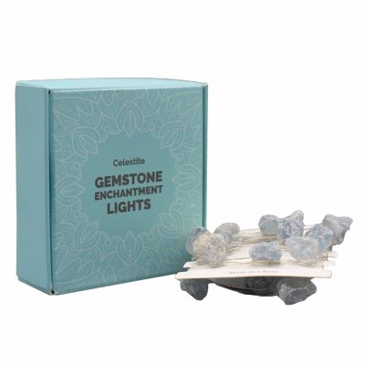 GEL-02 - Luces de encantamiento de piedras preciosas - Celestita - Se vende en 1x unidad/s por exterior