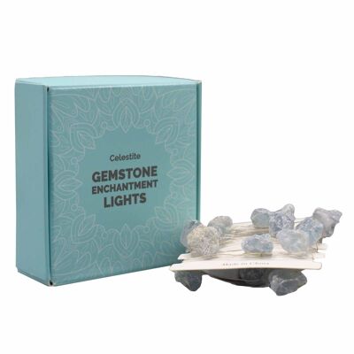 GEL-02 - Luci per incantesimo di pietre preziose - Celestite - Venduto in 1 unità/e per esterno