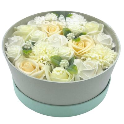 SFBX-03 - Round Box - Wedding Blessings - White & Ivory - Sold in 1x unit/s per outer