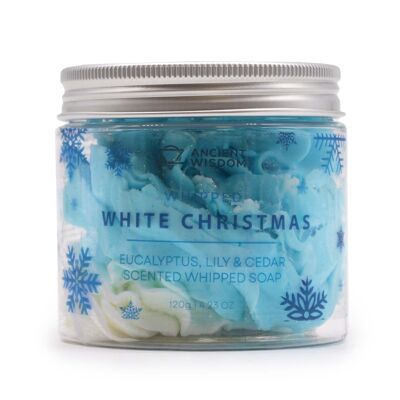WCS-09 - Jabón de crema batida de Navidad blanca 120 g - Se vende en 3 unidades por exterior