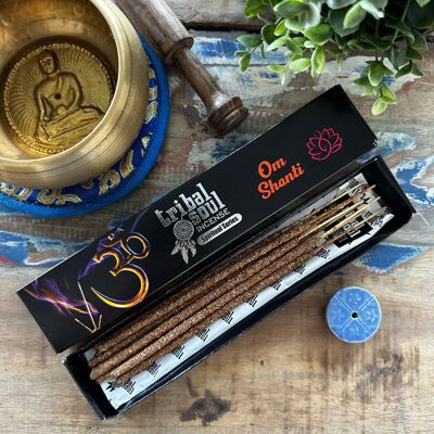 TribalRi-03 - Tribal Soul Spiritual Incense Sticks and Ceramic Holder - Ohm Shanti - Sold in 12x unit/s per outer