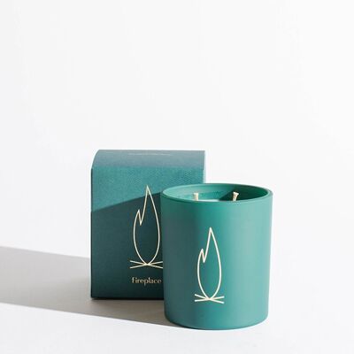 Fireplace Vert Deco Holiday Candle Testeur - 1 per order with the purchase of a box