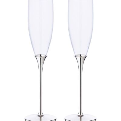 Set di 2 flute da champagne Victoria (altezza 27 cm) in zinco