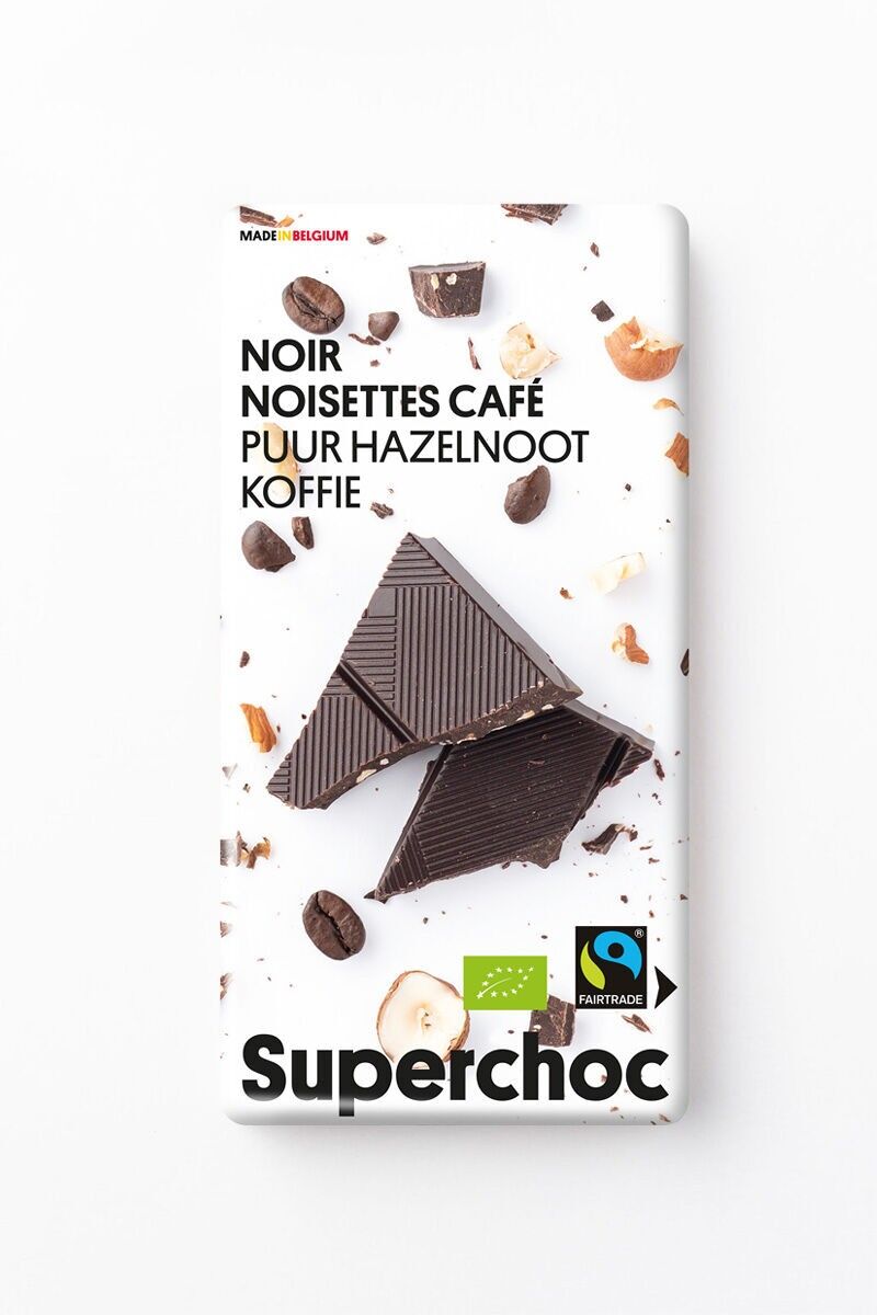 Supershock: tavoletta di cioccolato fondente 72% Caffè e nocciole