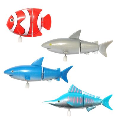 MARINE FISH (Set of 24) - Bath Game - Toy with Wind-up Mechanism - My Little Gift - NEW