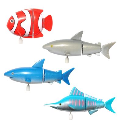MARINE FISH (Set of 24) - Bath Game - Toy with Wind-up Mechanism - My Little Gift - NEW