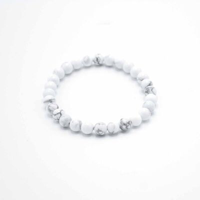 ManB-08 - Bracelet de manifestation de pierres précieuses - Jaspe blanc - Paix - Vendu en 4x unité/s par extérieur