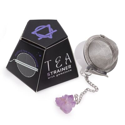 CGTS-01 - Raw Crystal Gemstone Tea Strainer - Amethyst Cluster - Sold in 3x unit/s per outer