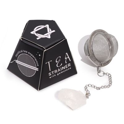 CGTS-02 - Colador de té con piedras preciosas de cristal en bruto - Cuarzo de roca - Vendido en 3 unidades/s por exterior